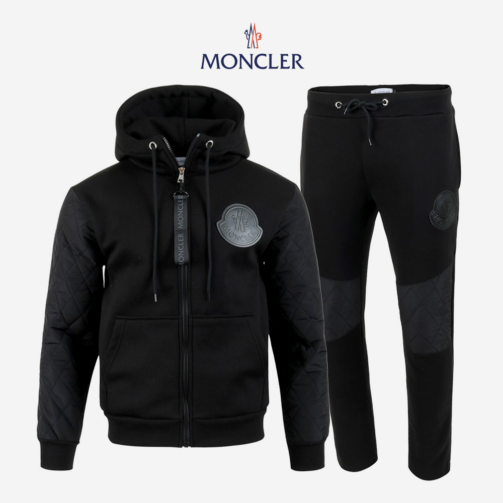 몽클레어 가죽 로고 패딩 레이어드 셋업