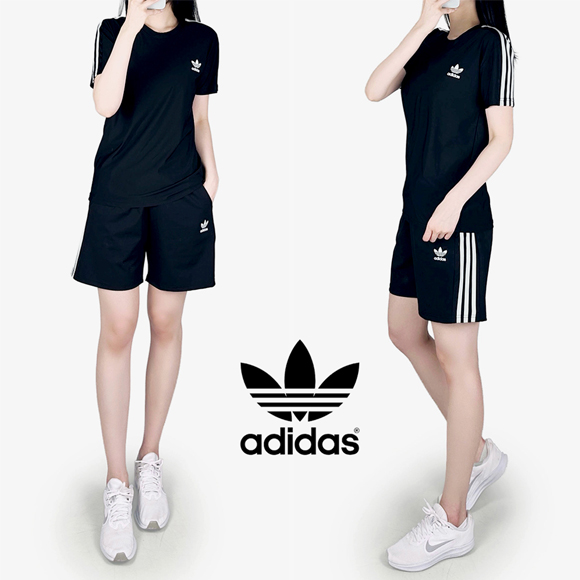 AD 삼선 아이스 쿨 반팔 반바지 세트 / 남여